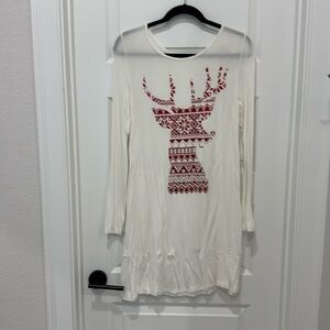 Christmas deer. White tunic. From boutique shop. Size 8/medium